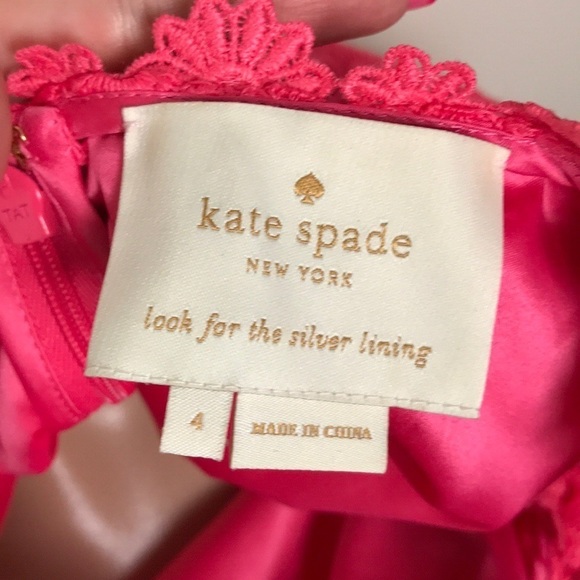 Kate Spade Lace Shift Dress Pink Eyelet Floral - Picture 6 of 7